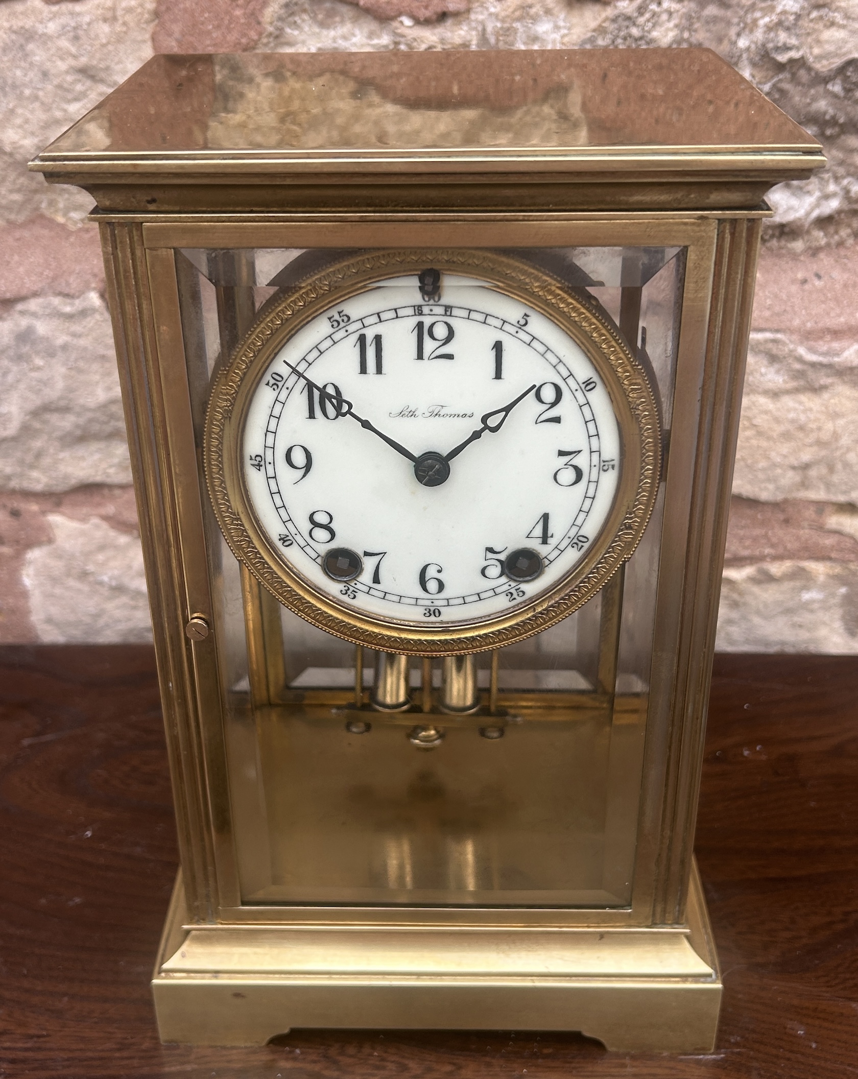 Wonderful Seth Thomas Four Glass Case Mantel Clock - Ca 1900 - Image 12